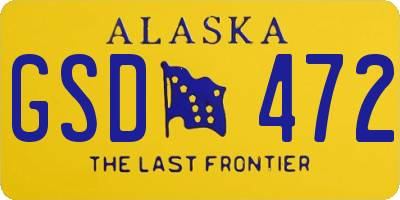 AK license plate GSD472