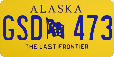 AK license plate GSD473