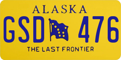 AK license plate GSD476