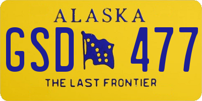 AK license plate GSD477