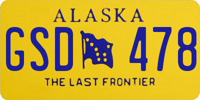 AK license plate GSD478