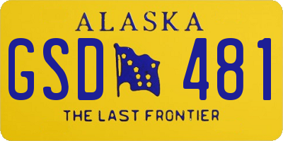 AK license plate GSD481