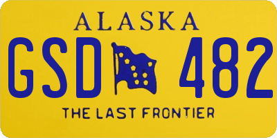 AK license plate GSD482