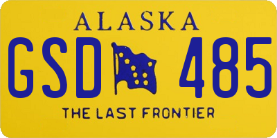 AK license plate GSD485