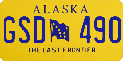 AK license plate GSD490