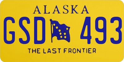 AK license plate GSD493