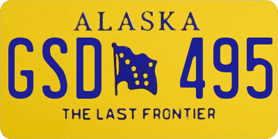 AK license plate GSD495