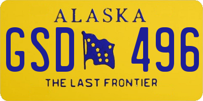 AK license plate GSD496