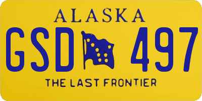 AK license plate GSD497