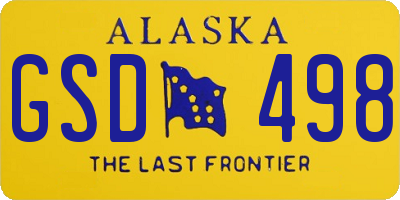 AK license plate GSD498