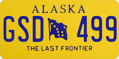 AK license plate GSD499