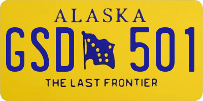 AK license plate GSD501