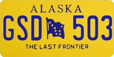 AK license plate GSD503