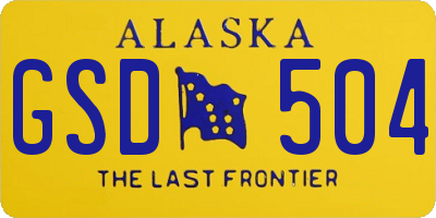 AK license plate GSD504