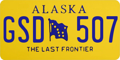 AK license plate GSD507