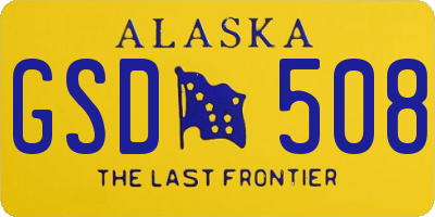 AK license plate GSD508