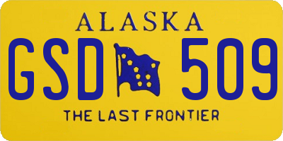 AK license plate GSD509