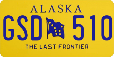 AK license plate GSD510