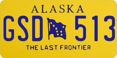 AK license plate GSD513