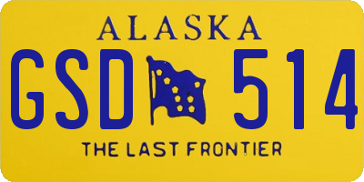 AK license plate GSD514