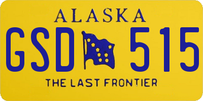 AK license plate GSD515