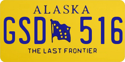 AK license plate GSD516