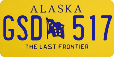 AK license plate GSD517