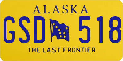 AK license plate GSD518