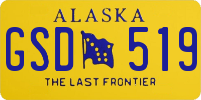 AK license plate GSD519