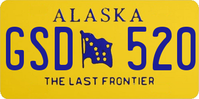 AK license plate GSD520