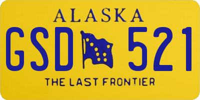 AK license plate GSD521