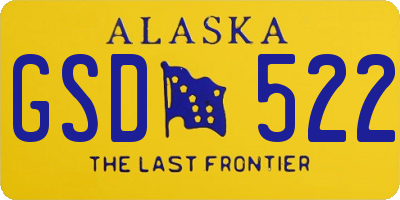 AK license plate GSD522