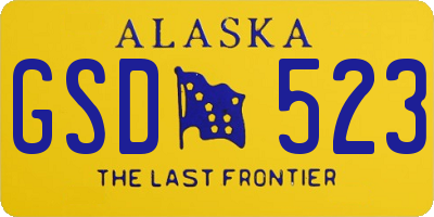 AK license plate GSD523