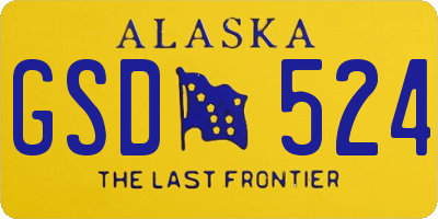 AK license plate GSD524