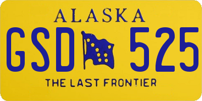 AK license plate GSD525