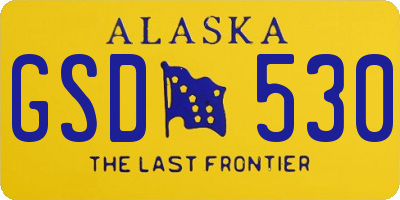 AK license plate GSD530