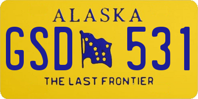 AK license plate GSD531