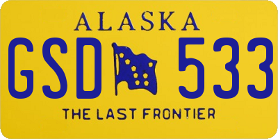 AK license plate GSD533