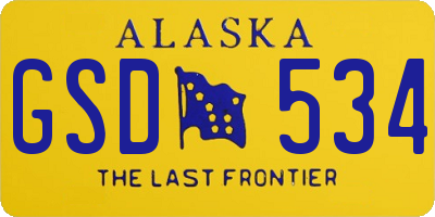 AK license plate GSD534