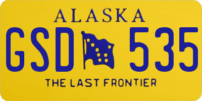 AK license plate GSD535