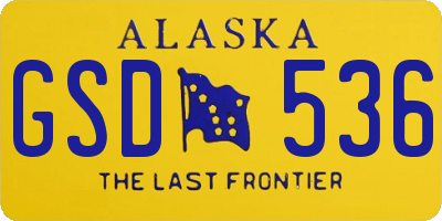 AK license plate GSD536