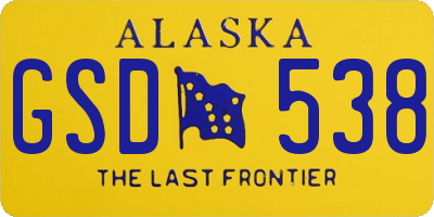 AK license plate GSD538
