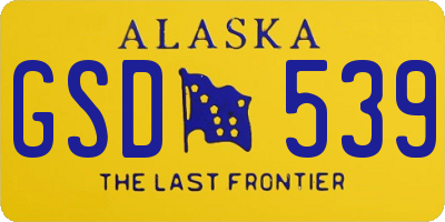 AK license plate GSD539