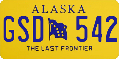 AK license plate GSD542