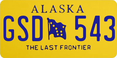 AK license plate GSD543