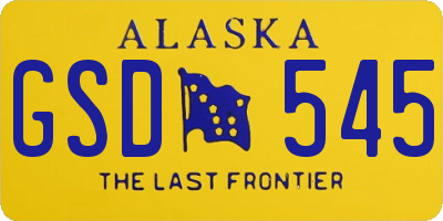 AK license plate GSD545