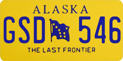 AK license plate GSD546