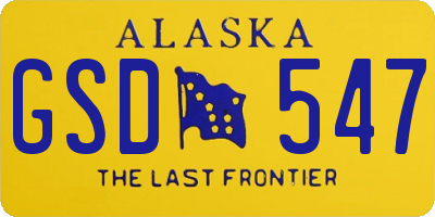 AK license plate GSD547