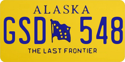 AK license plate GSD548