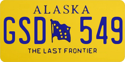 AK license plate GSD549